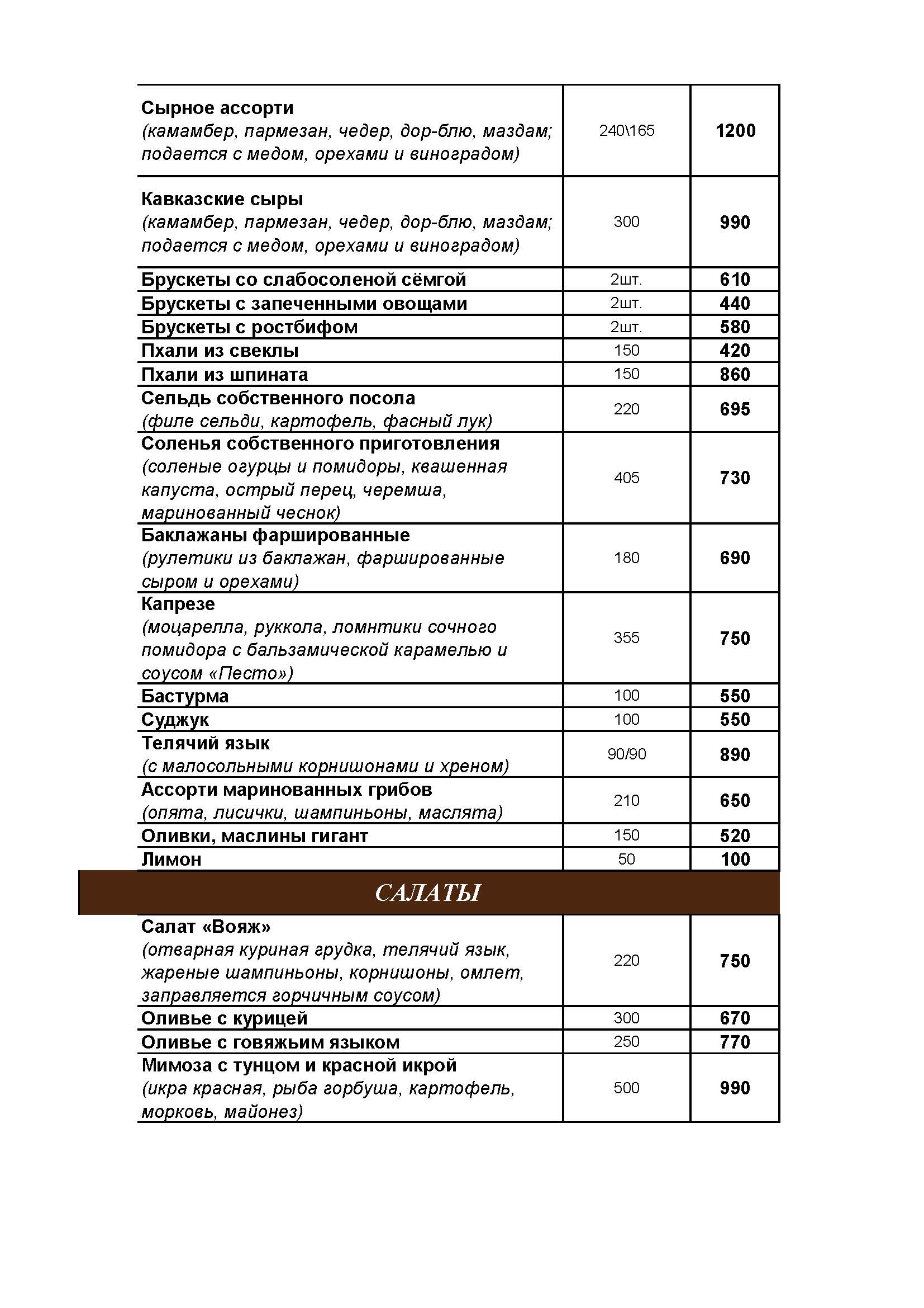 <Банкетное меню ресторана Веранда-Встреча