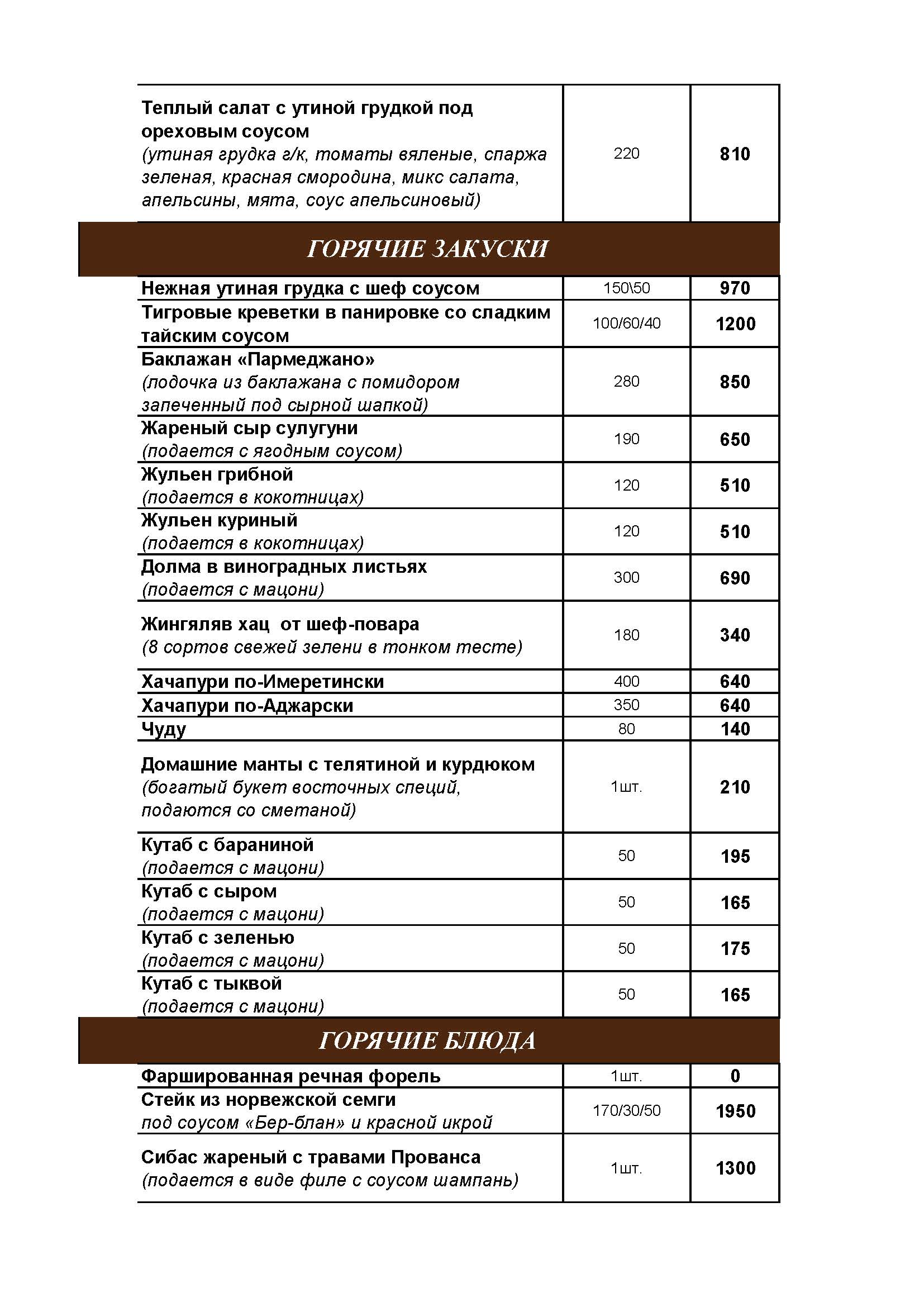 <Банкетное меню ресторана Веранда-Встреча